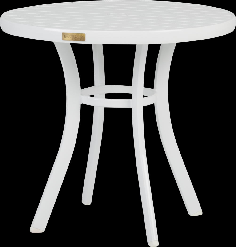 Solana White 32 in. Round Outdoor Dining Table - Thumbnail - Image 1
