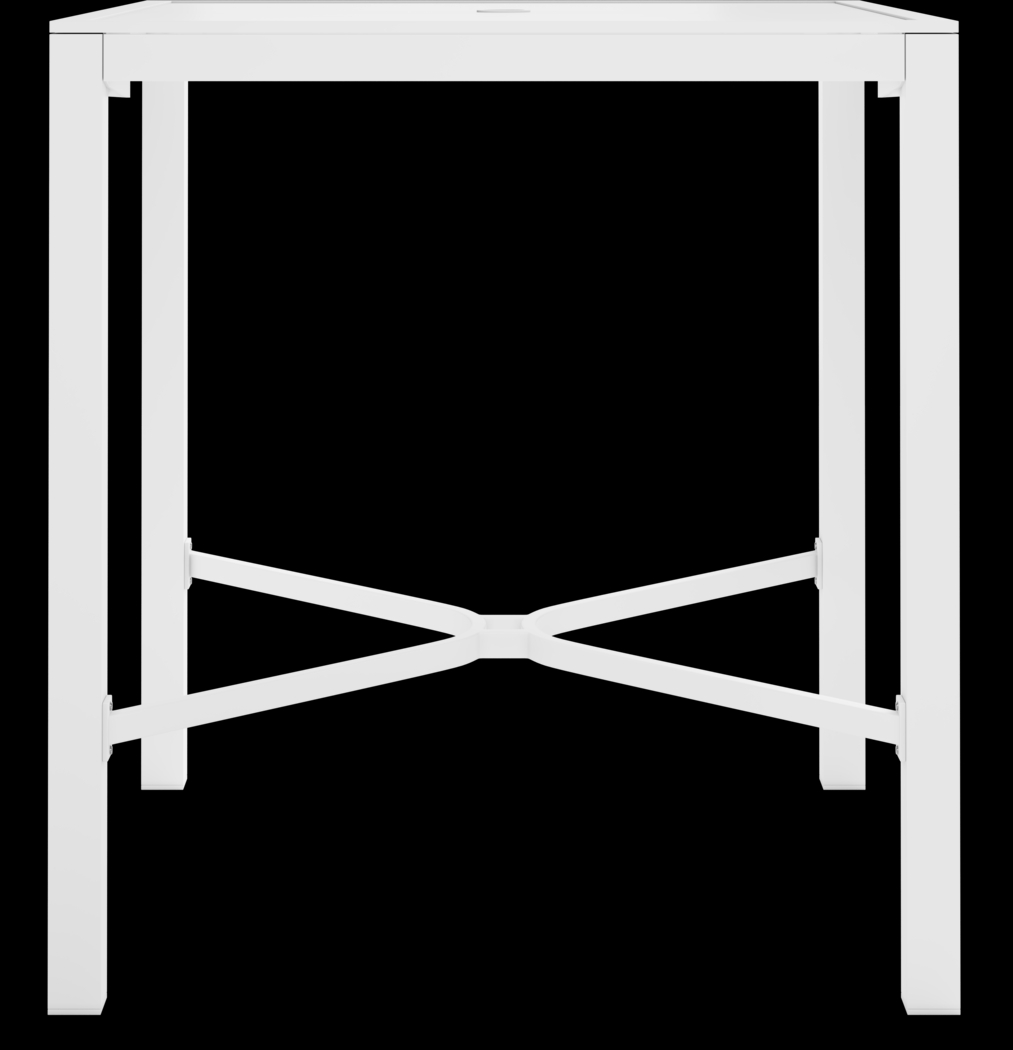 Solana White 38 in. Square Bar Height Outdoor Dining Table - Thumbnail - Image 4
