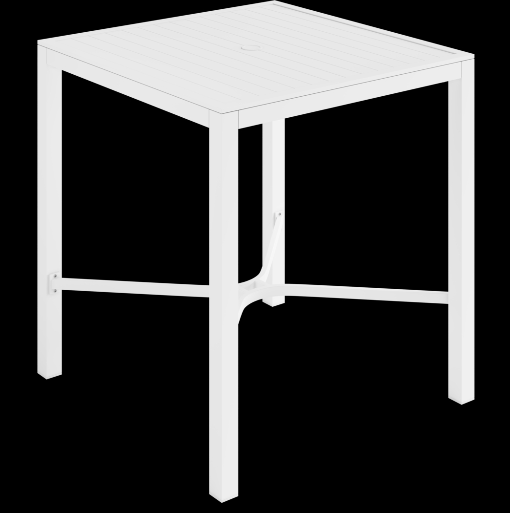 Solana White 38 in. Square Bar Height Outdoor Dining Table - Thumbnail - Image 1