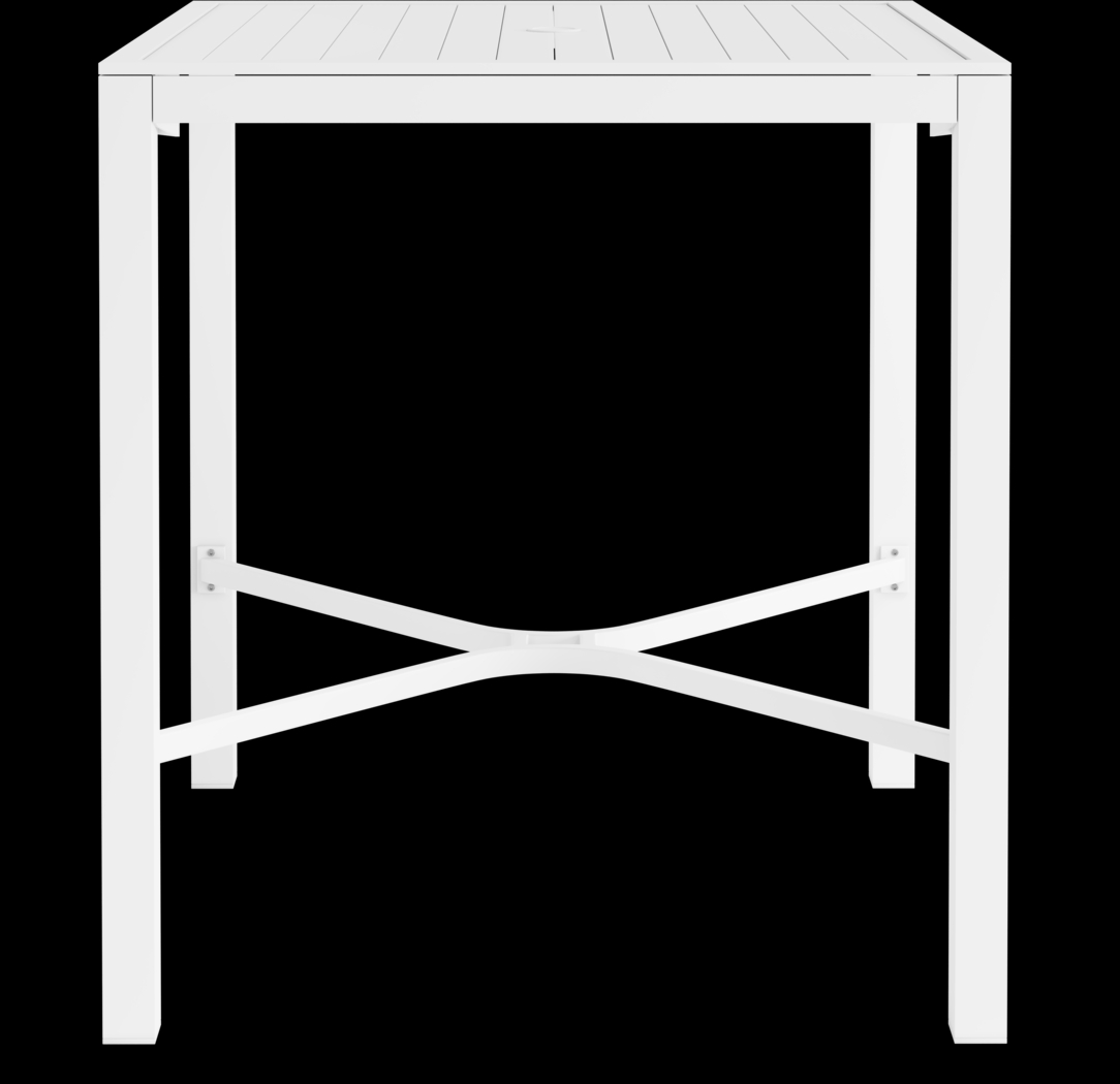 Solana White 5 Pc Outdoor Bar Height Dining Set with Swivel Barstools - Thumbnail - Image 3