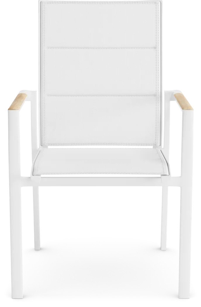 Solana White 3 Pc Outdoor Dining Set with Arm Chairs - Image 4