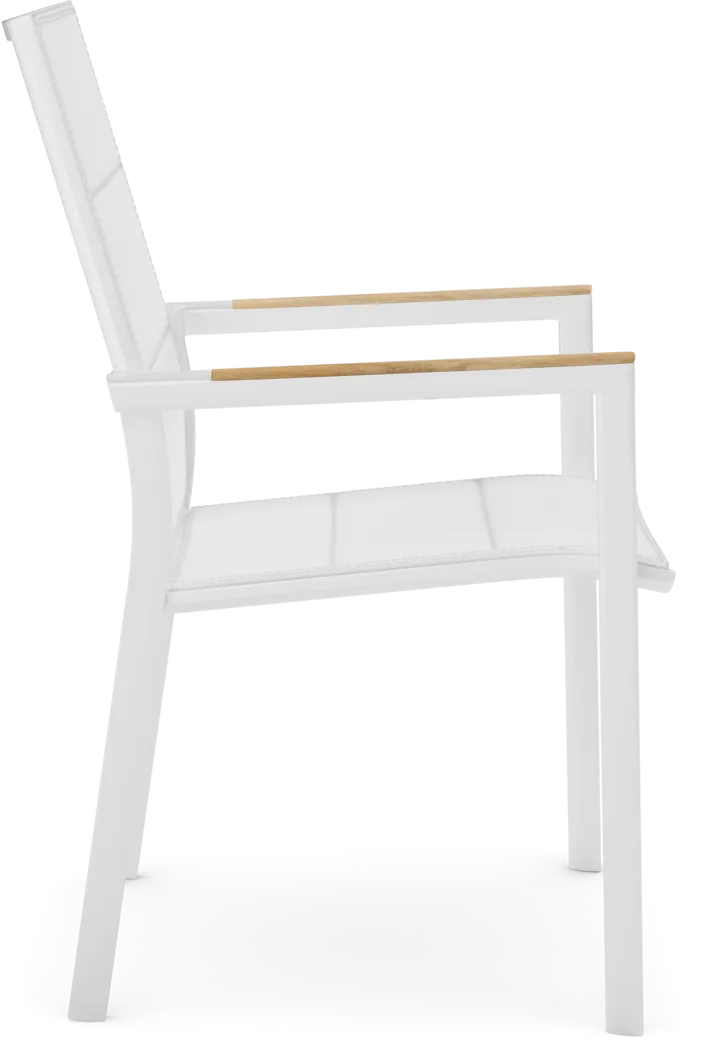 Solana White 3 Pc Outdoor Dining Set with Arm Chairs - Image 5