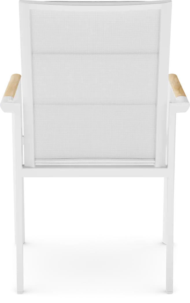 Solana White 3 Pc Outdoor Dining Set with Arm Chairs - Image 6