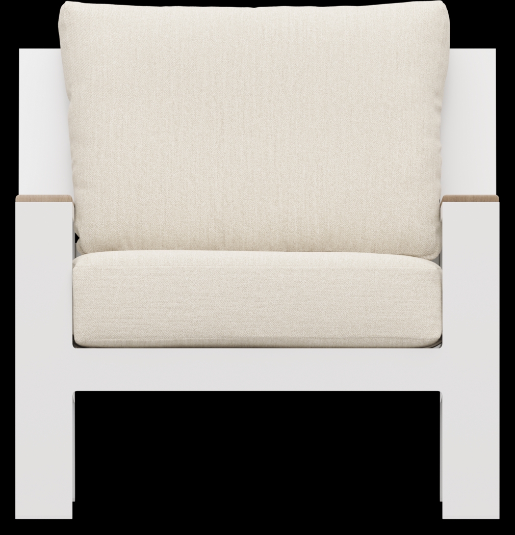 Solana White 4 Pc Outdoor Loveseat Seating Set With Buff Cushions - Thumbnail - Image 7