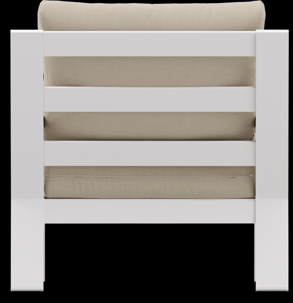 Solana White 4 Pc Outdoor Loveseat Seating Set With Buff Cushions - Thumbnail - Image 9