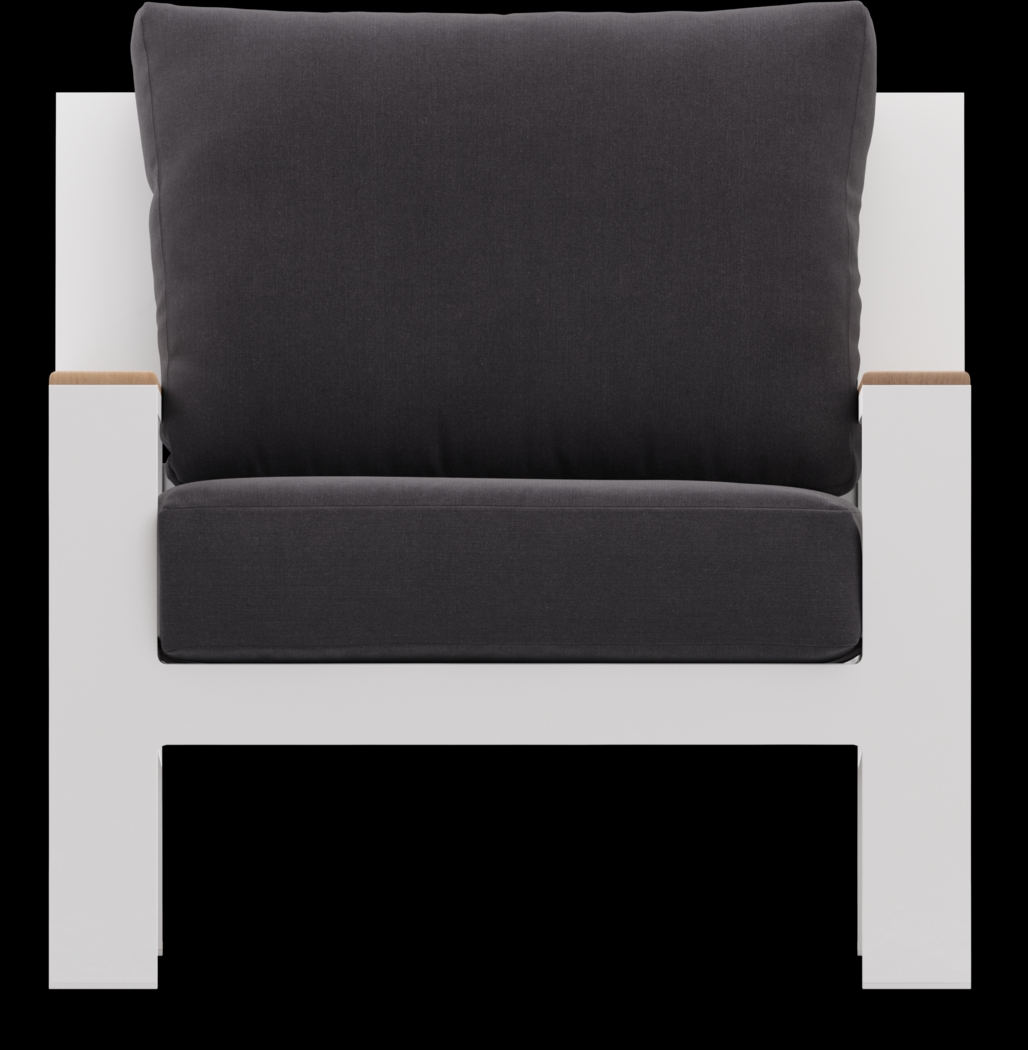 Solana White 4 Pc Outdoor Sofa Seating Set With Charcoal Cushions - Thumbnail - Image 7