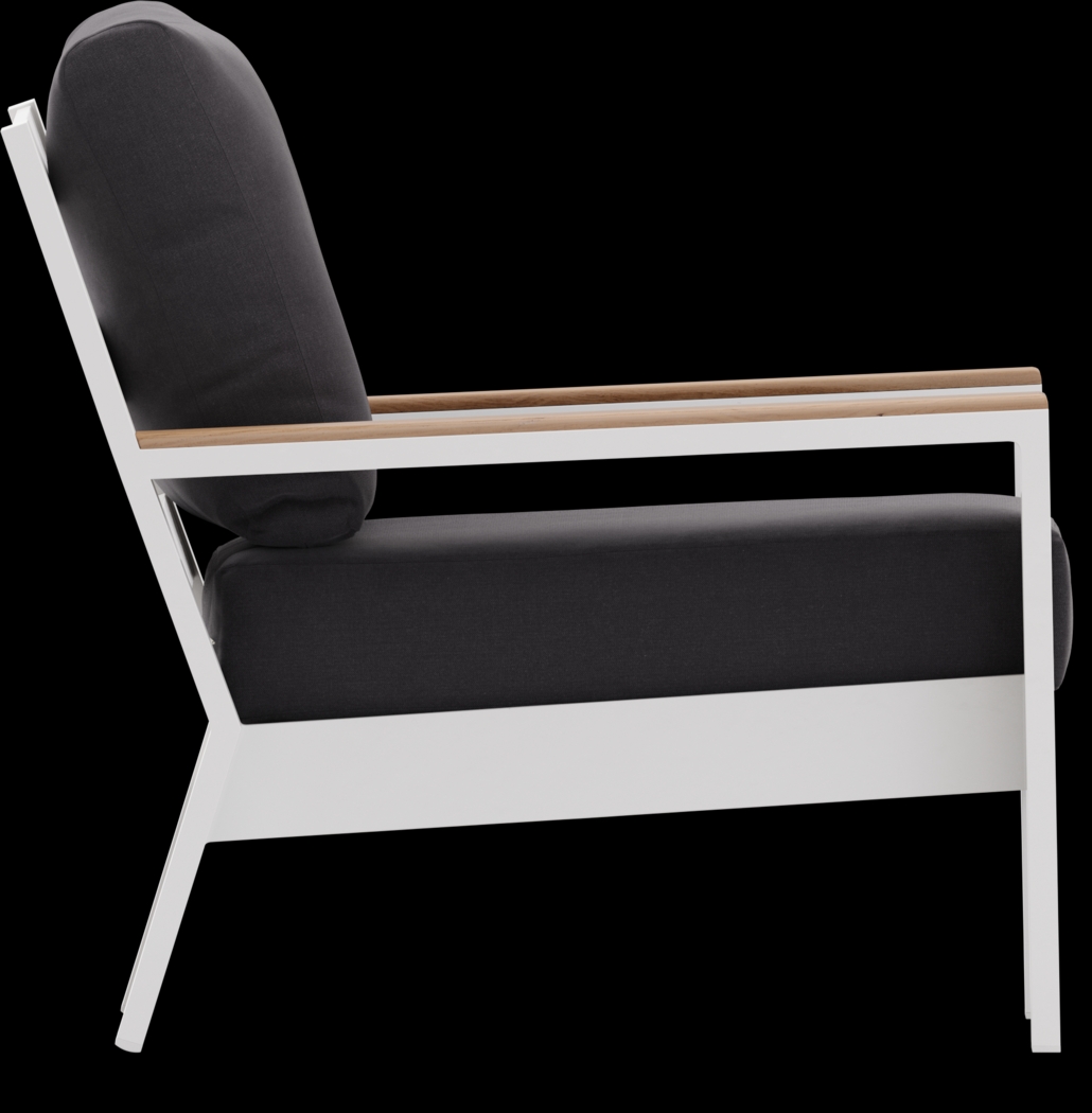 Solana White 4 Pc Outdoor Sofa Seating Set With Charcoal Cushions - Thumbnail - Image 8