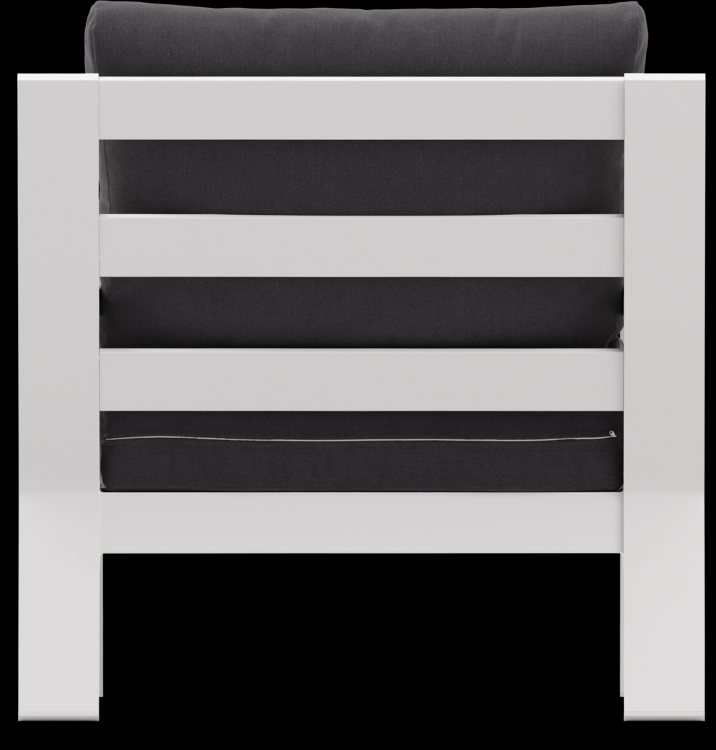 Solana White 4 Pc Outdoor Sofa Seating Set With Charcoal Cushions - Thumbnail - Image 9