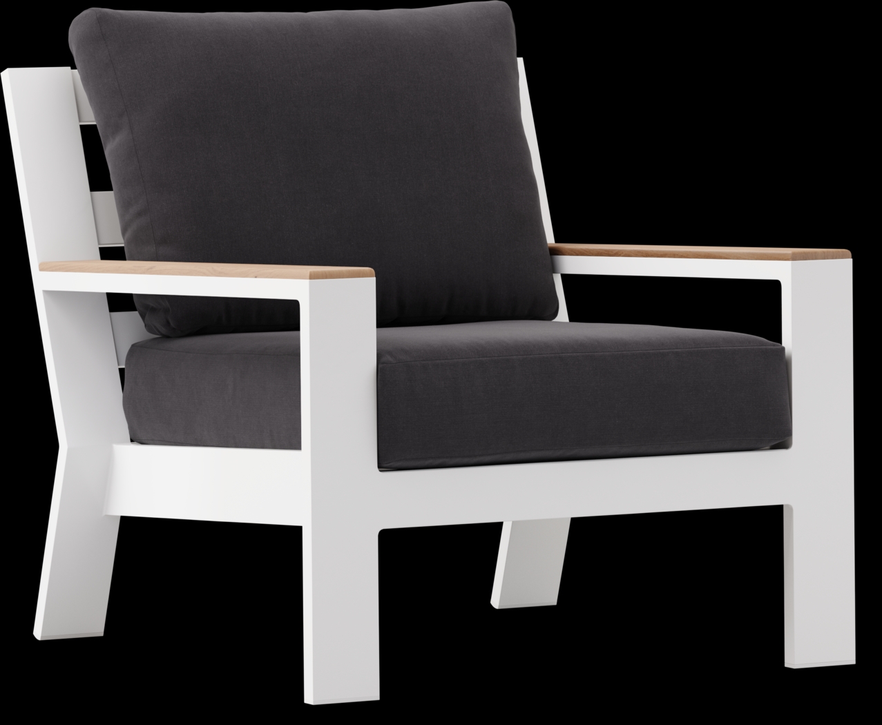 Solana White 4 Pc Outdoor Sofa Seating Set With Charcoal Cushions - Thumbnail - Image 6