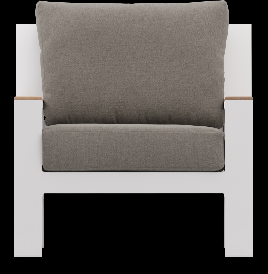 Solana White Outdoor Club Chair with Mushroom Cushions - Thumbnail - Image 3