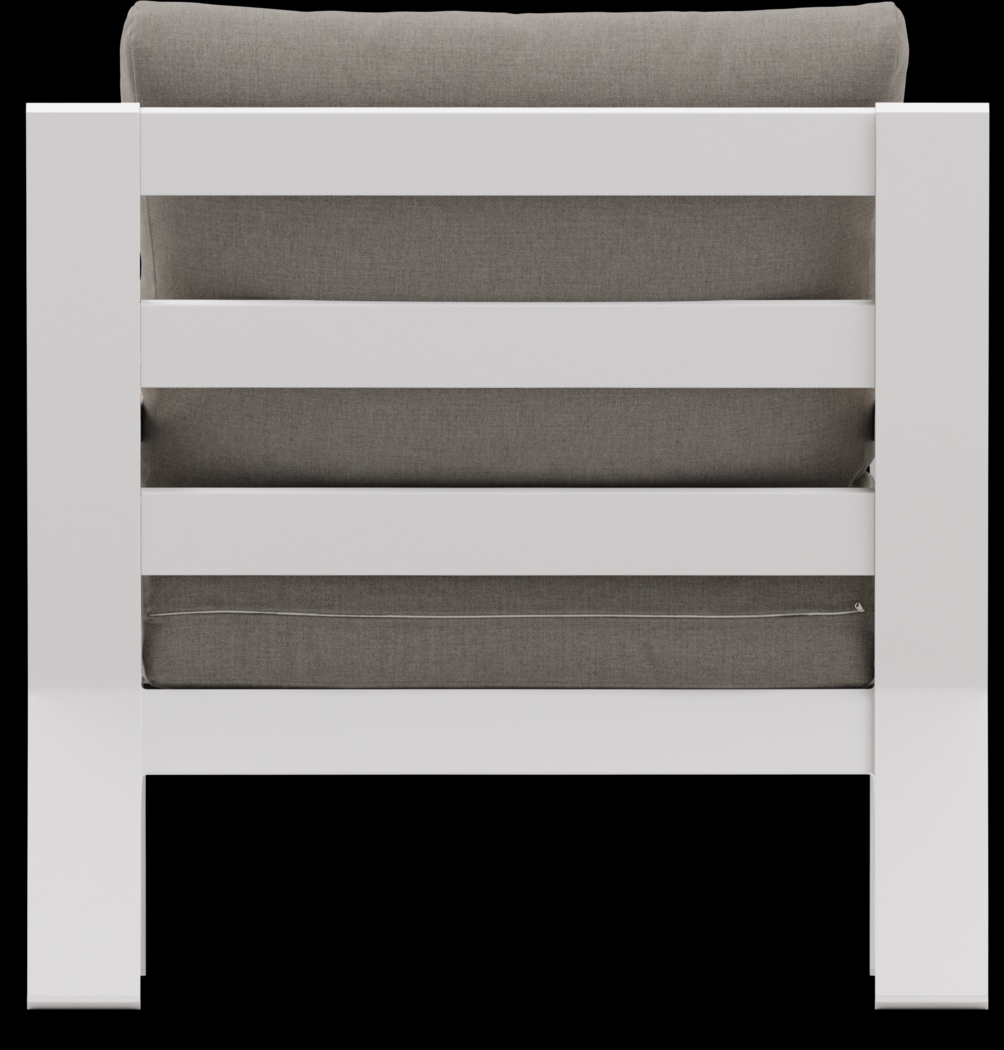 Solana White 4 Pc Outdoor Loveseat Seating Set With Mushroom Cushions - Thumbnail - Image 9