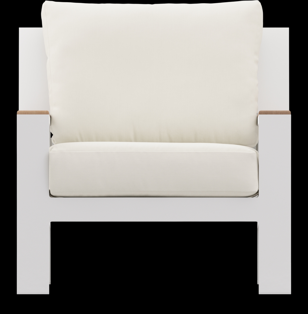 Solana White 4 Pc Outdoor Sofa Seating Set With Natural Cushions - Thumbnail - Image 7