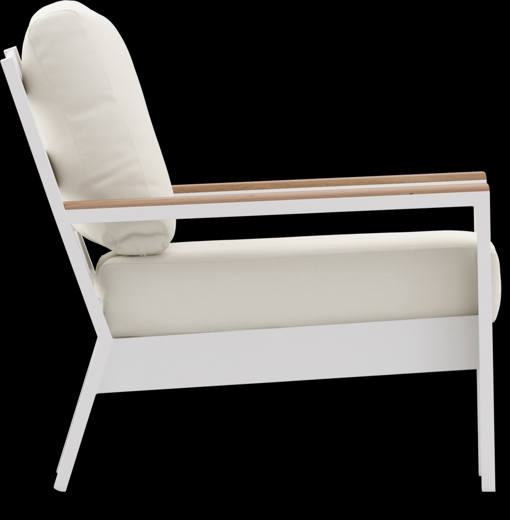 Solana White 4 Pc Outdoor Sofa Seating Set With Natural Cushions - Thumbnail - Image 8