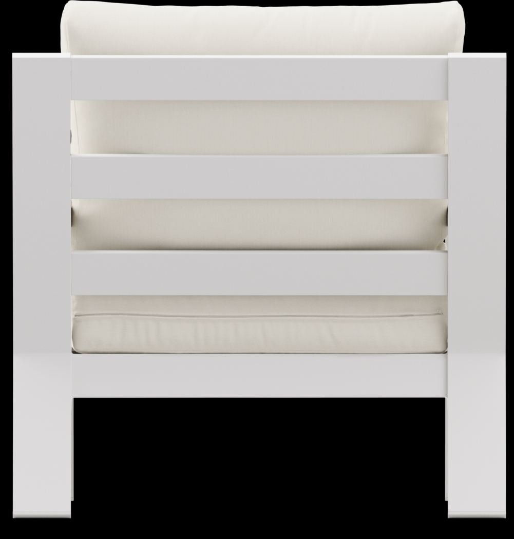 Solana White 4 Pc Outdoor Sofa Seating Set With Natural Cushions - Thumbnail - Image 9