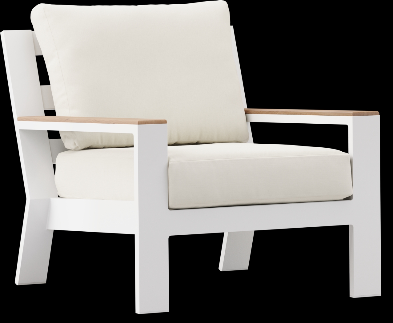 Solana White 4 Pc Outdoor Sofa Seating Set With Natural Cushions - Thumbnail - Image 6