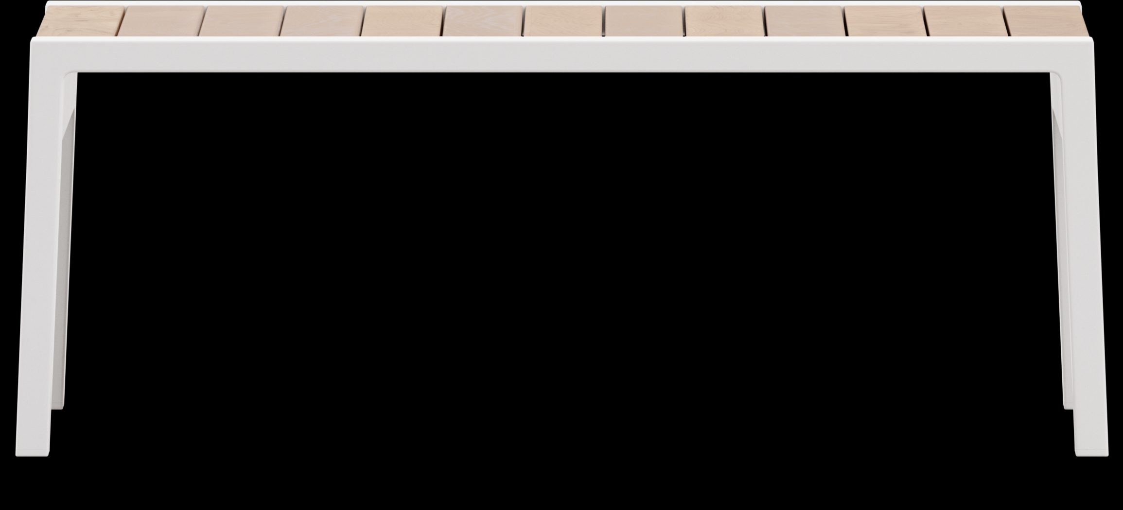 Solana White Outdoor Cocktail Table with Teak Top - Thumbnail - Image 3