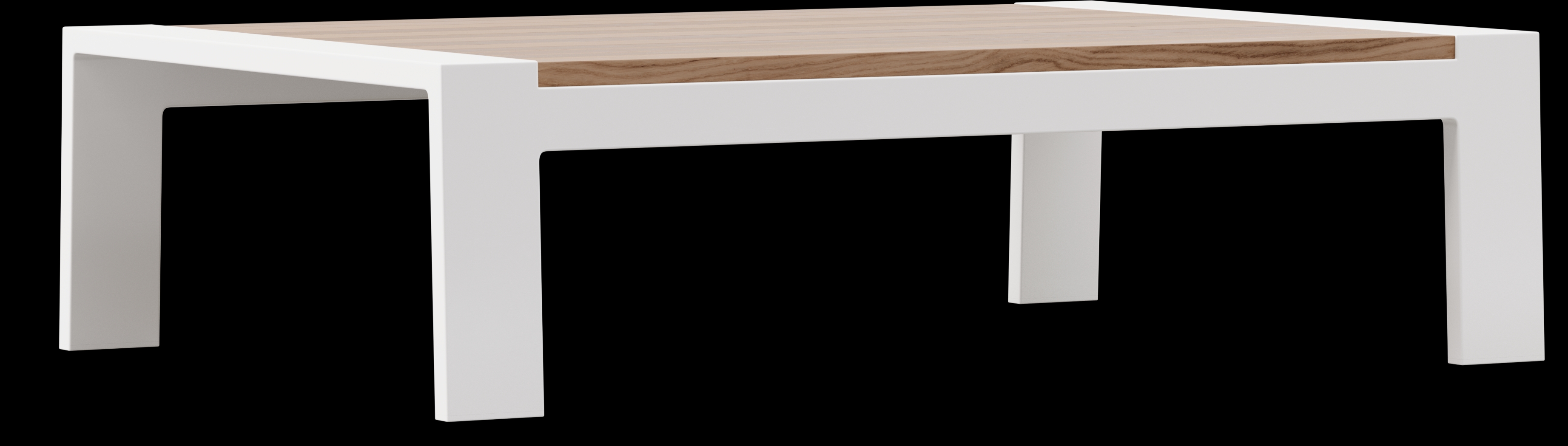 Solana White Outdoor Cocktail Table with Teak Top - Thumbnail - Image 1