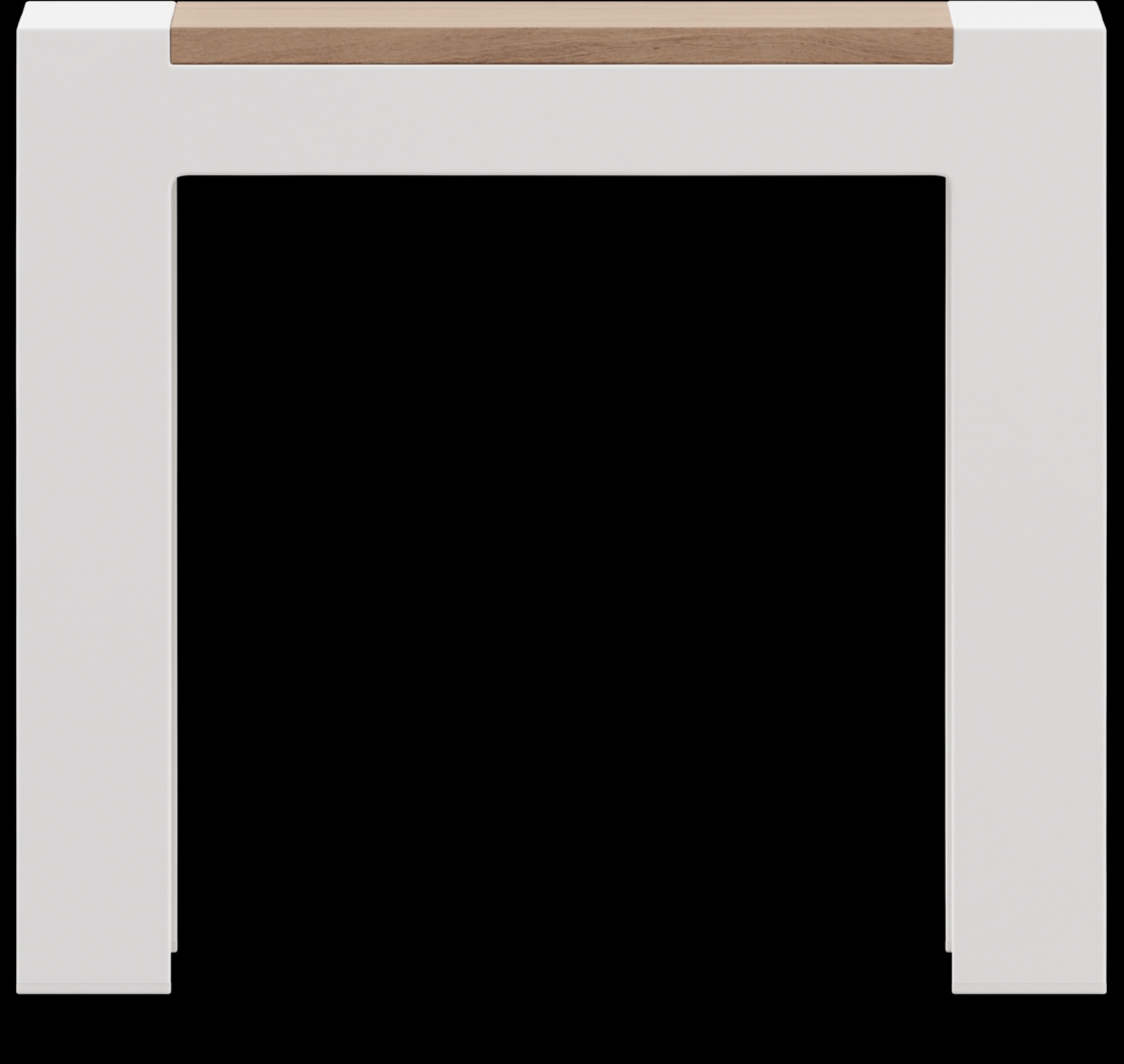 Solana White Outdoor End Table with Teak Top - Thumbnail - Image 2