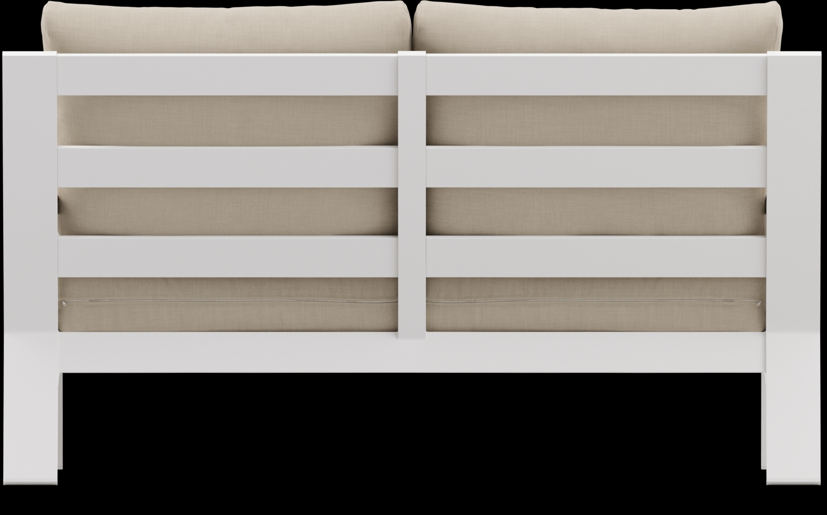 Solana White 4 Pc Outdoor Loveseat Seating Set With Buff Cushions - Thumbnail - Image 5