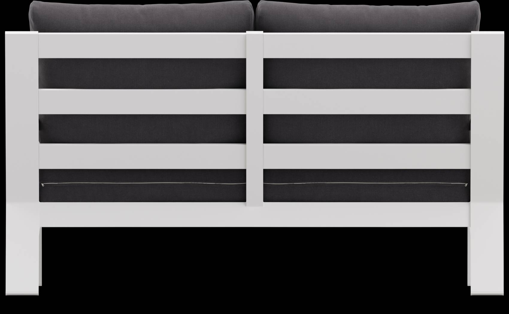 Solana White Outdoor Loveseat with Charcoal Cushions - Thumbnail - Image 4