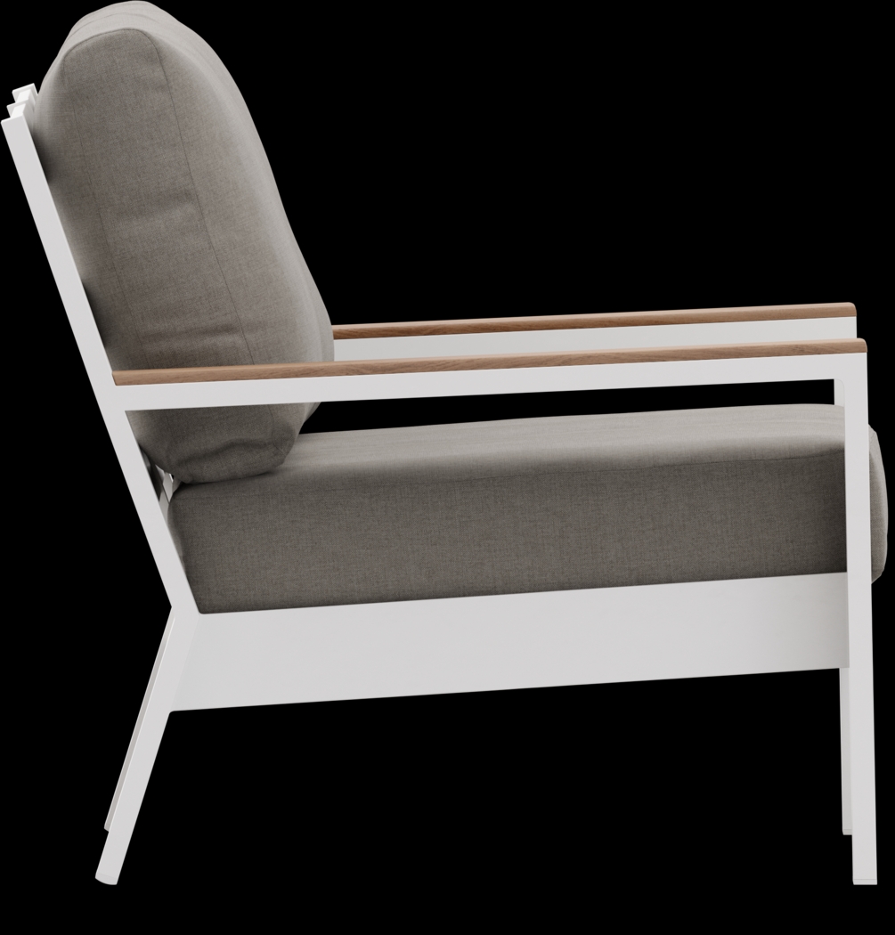 Solana White 4 Pc Outdoor Loveseat Seating Set With Mushroom Cushions - Thumbnail - Image 4