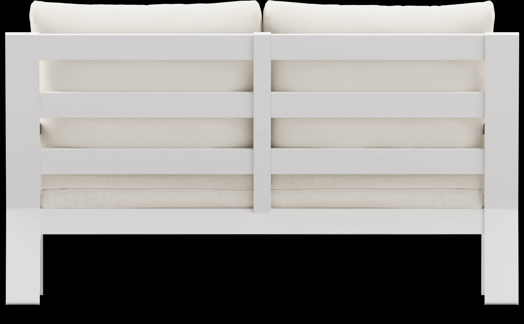 Solana White Outdoor Loveseat with Natural Cushions - Thumbnail - Image 4