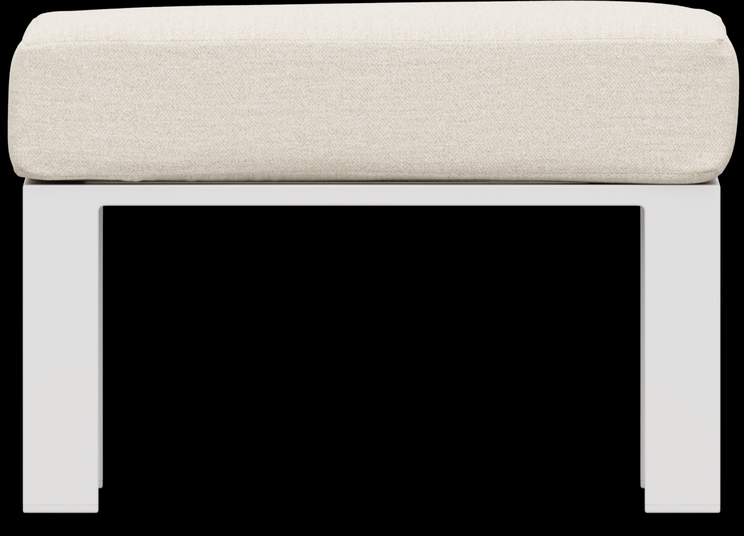 Solana White Outdoor Ottoman with Bisque Cushion - Thumbnail - Image 2