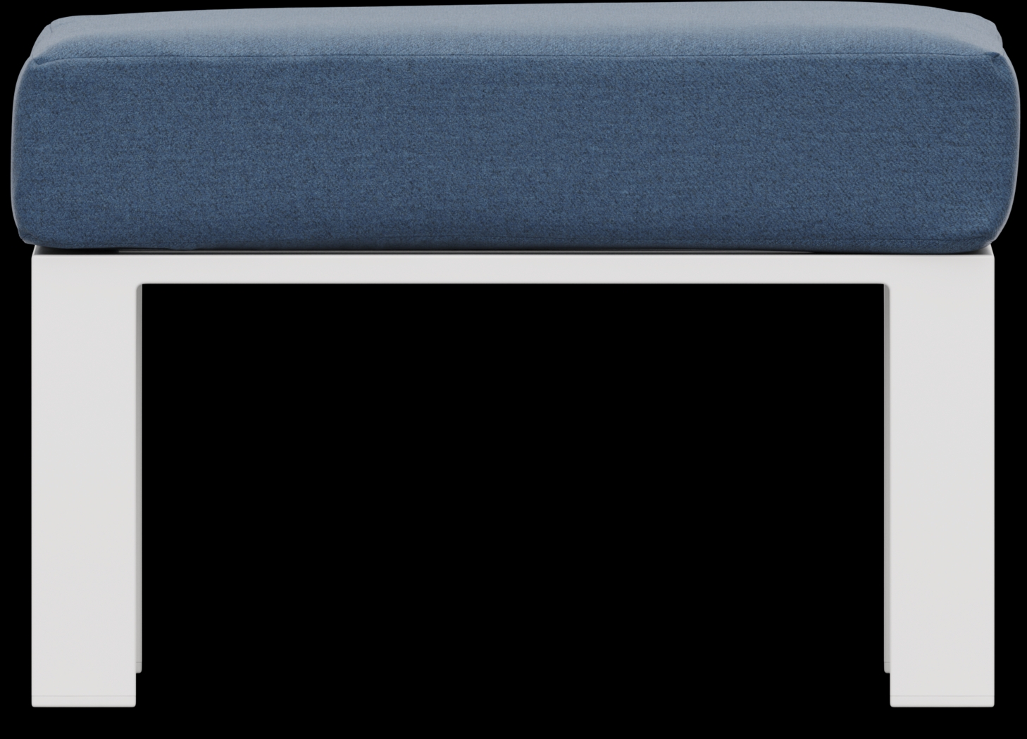 Solana White Outdoor Ottoman with Blueberry Cushion - Thumbnail - Image 2