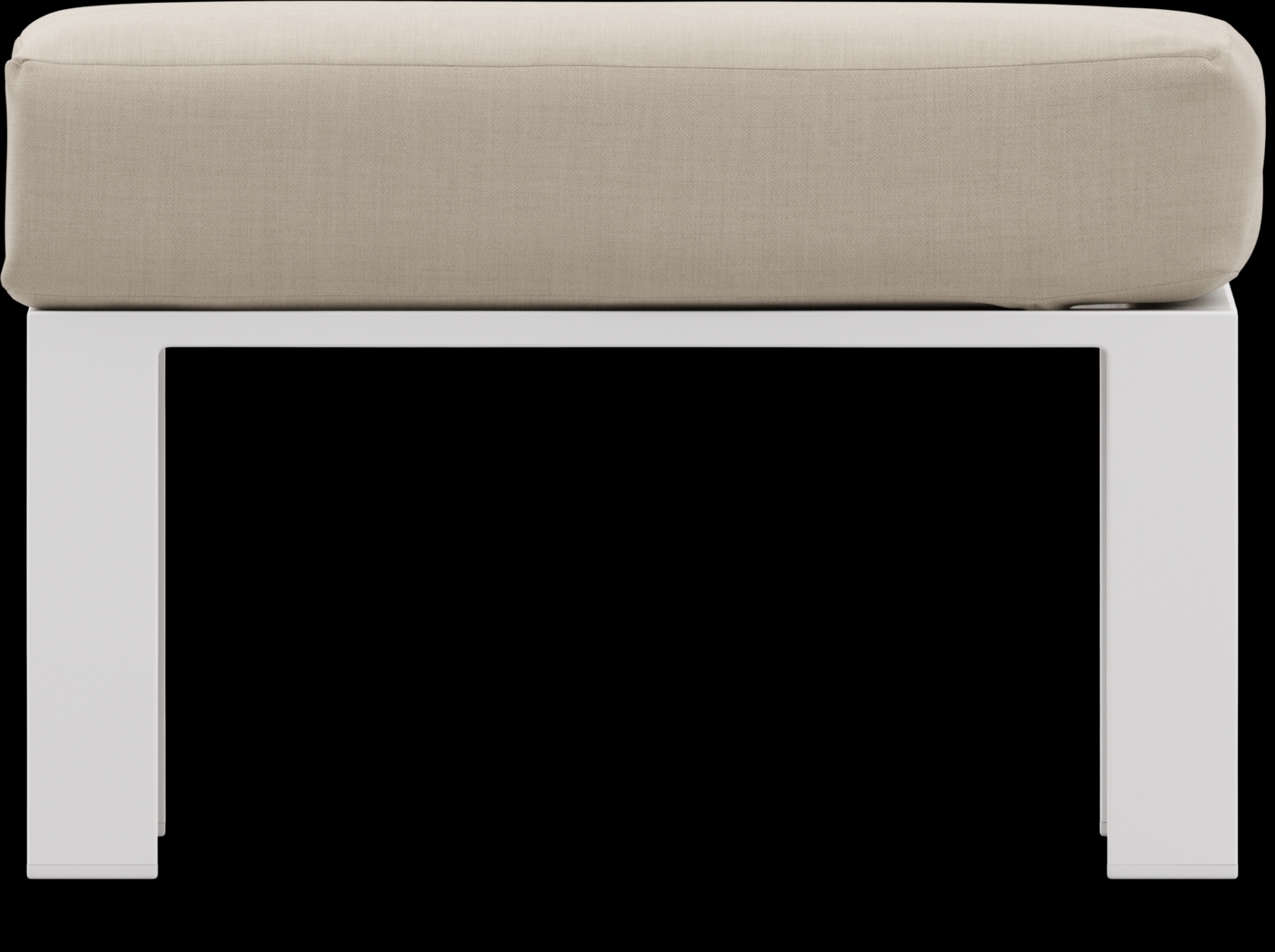 Solana White Outdoor Ottoman with Buff Cushion - Thumbnail - Image 3