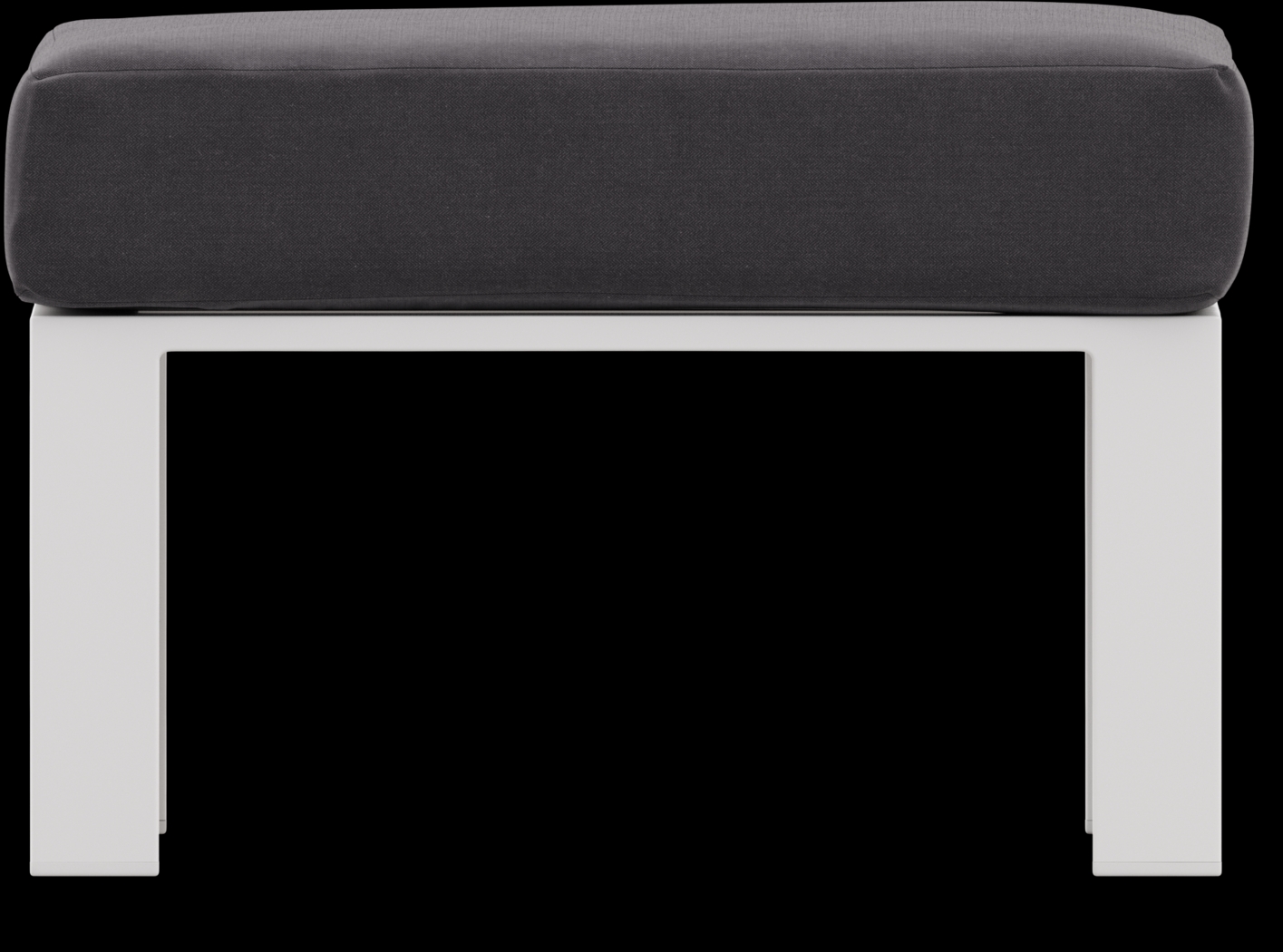 Solana White Outdoor Ottoman with Charcoal Cushion - Thumbnail - Image 2