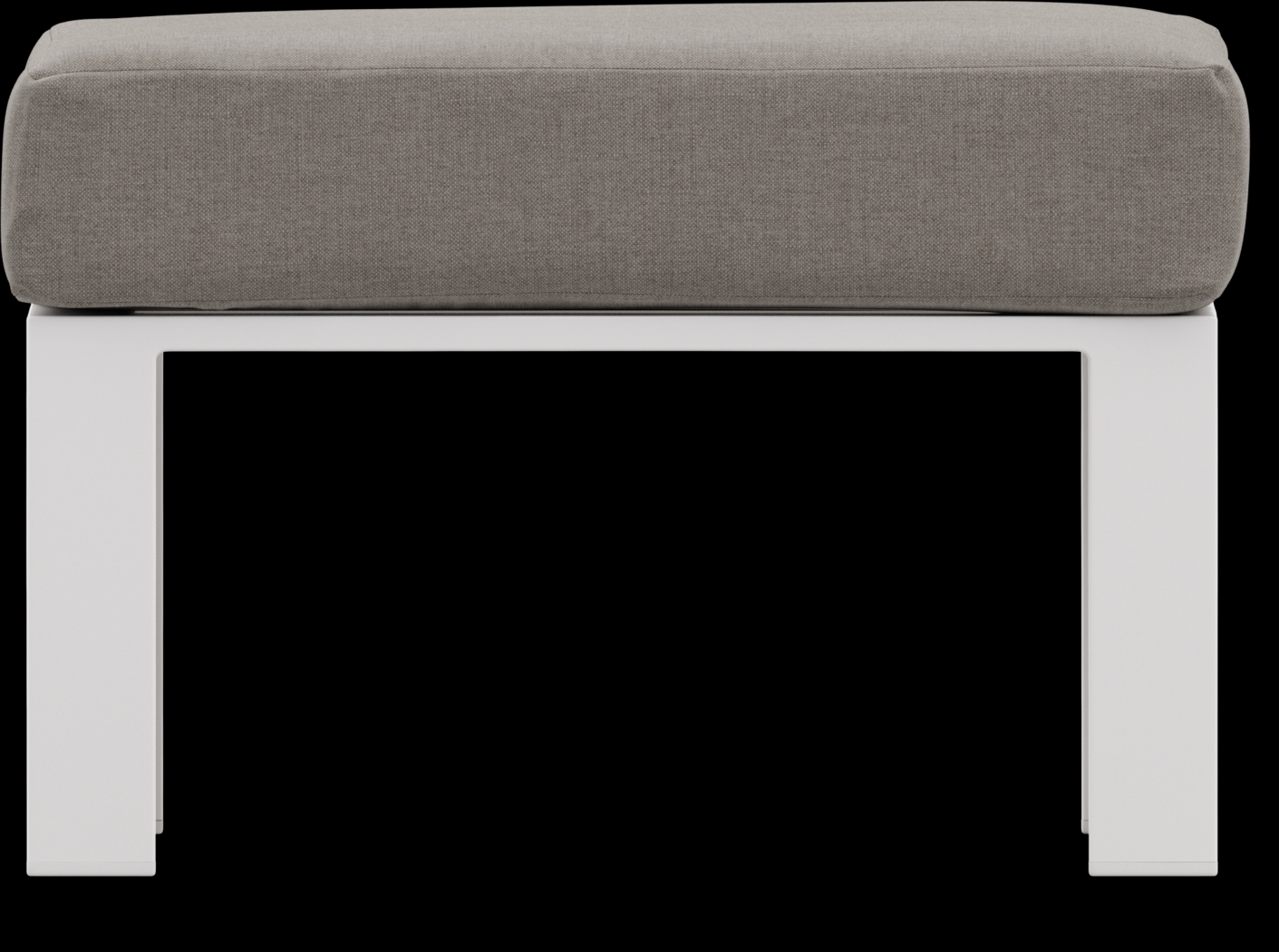 Solana White Outdoor Ottoman with Mushroom Cushion - Thumbnail - Image 2