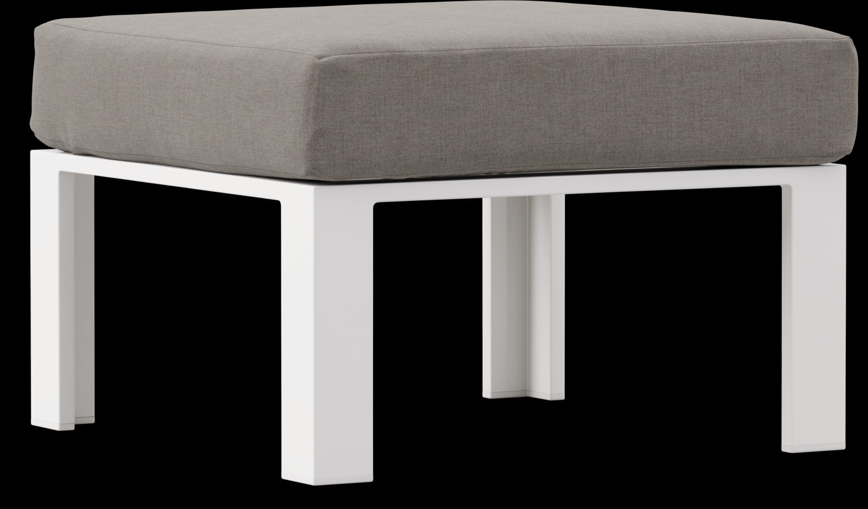 Solana White Outdoor Ottoman with Mushroom Cushion - Thumbnail - Image 1