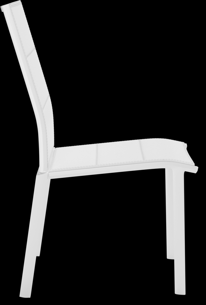 Solana White Outdoor Side Chair - Thumbnail - Image 4