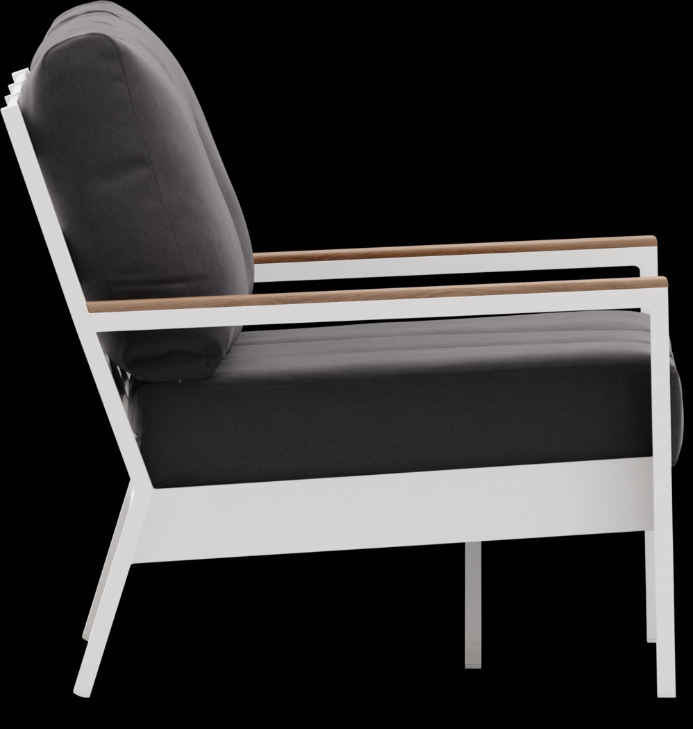 Solana White 4 Pc Outdoor Sofa Seating Set With Charcoal Cushions - Thumbnail - Image 4