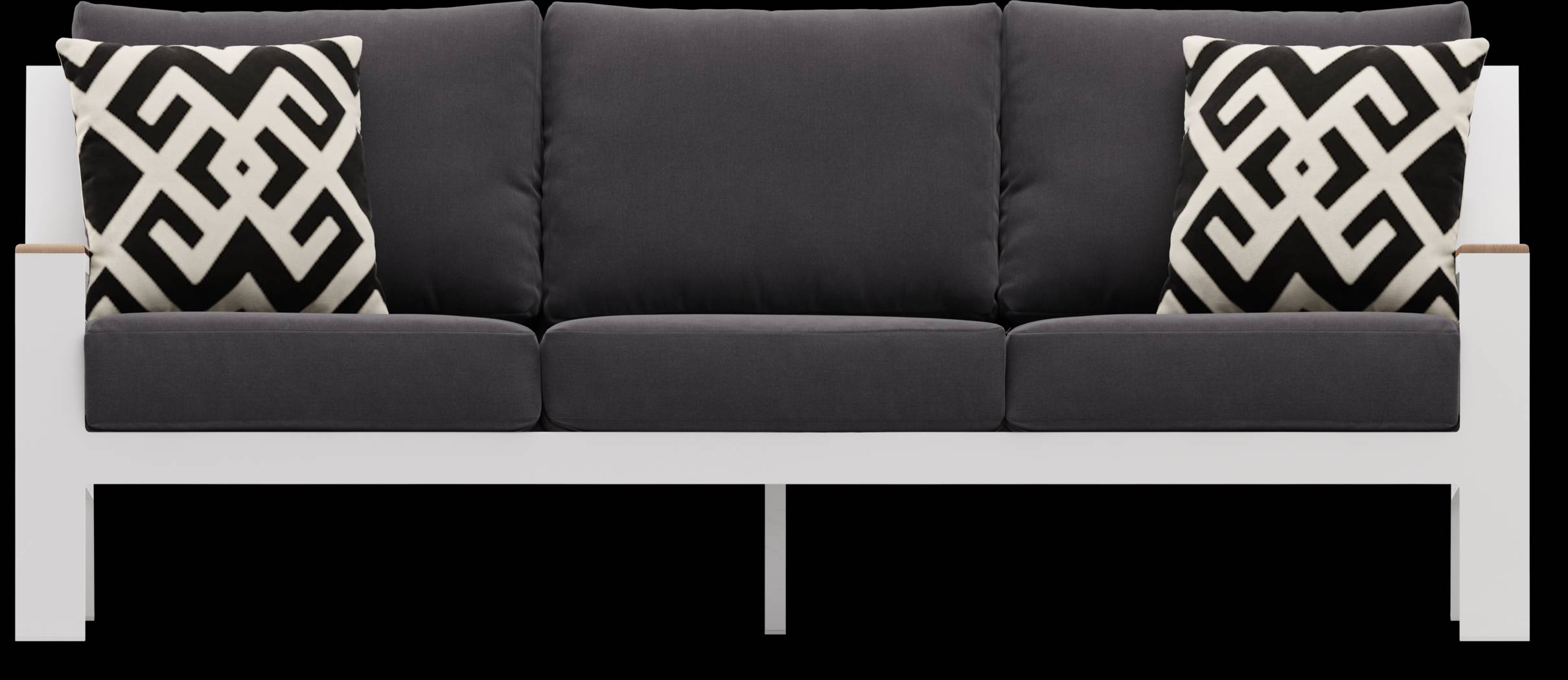 Solana White 4 Pc Outdoor Sofa Seating Set With Charcoal Cushions - Thumbnail - Image 2