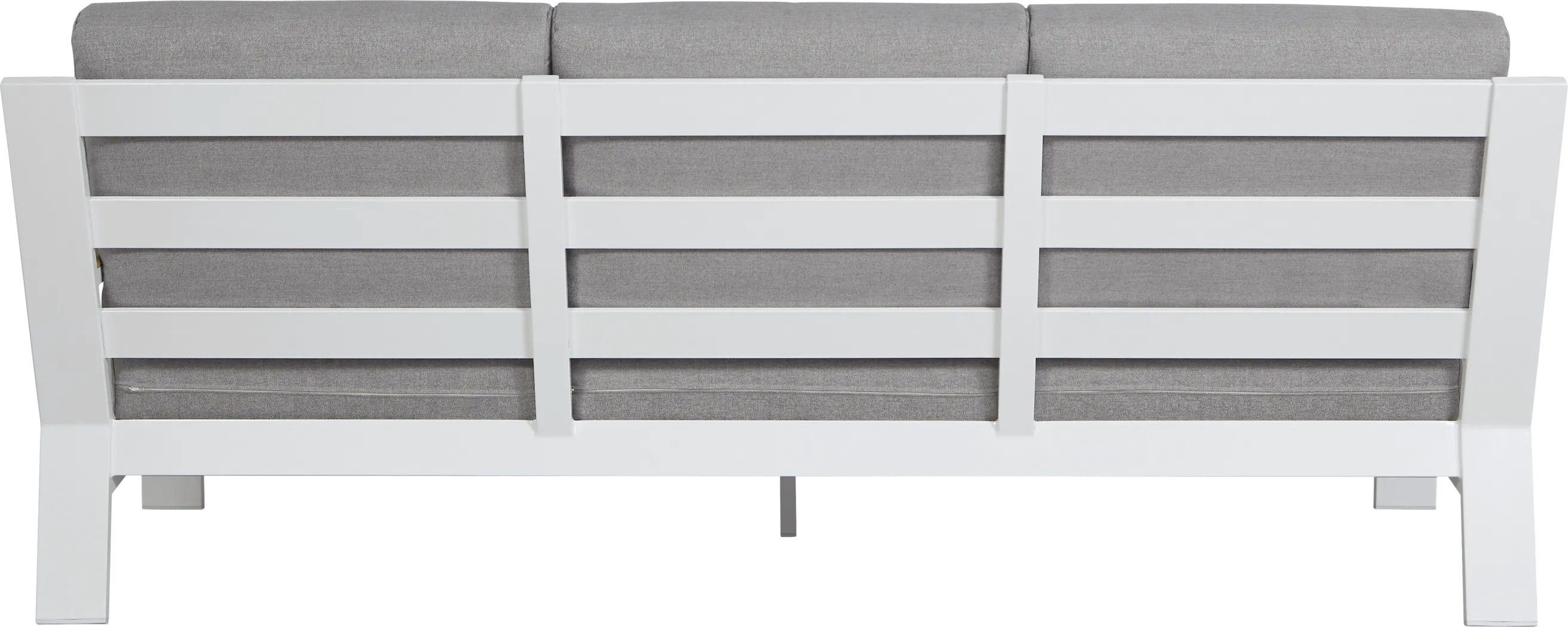 Solana White Outdoor Sofa with Gray Cushions - Image 5