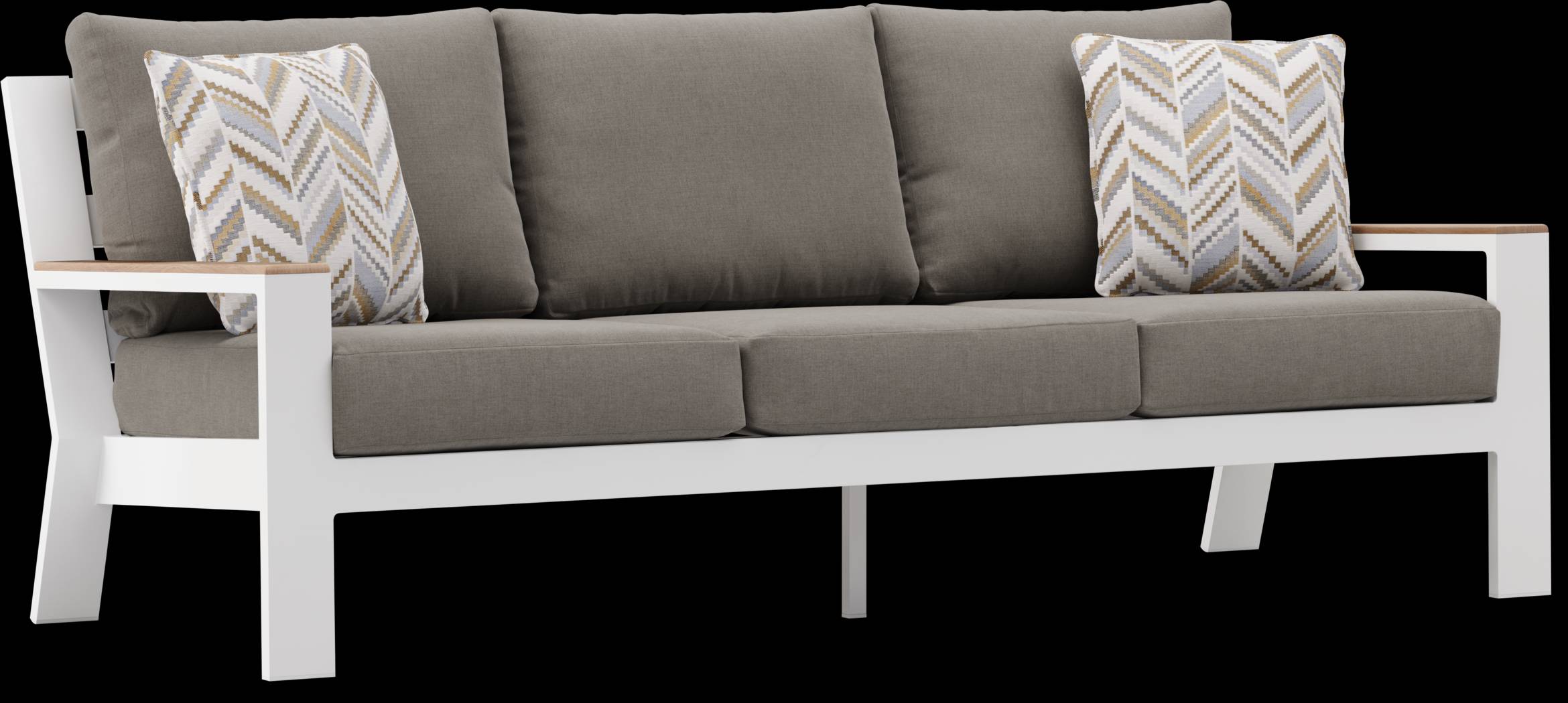 Solana White 4 Pc Outdoor Sofa Seating Set With Mushroom Cushions - Thumbnail - Image 3