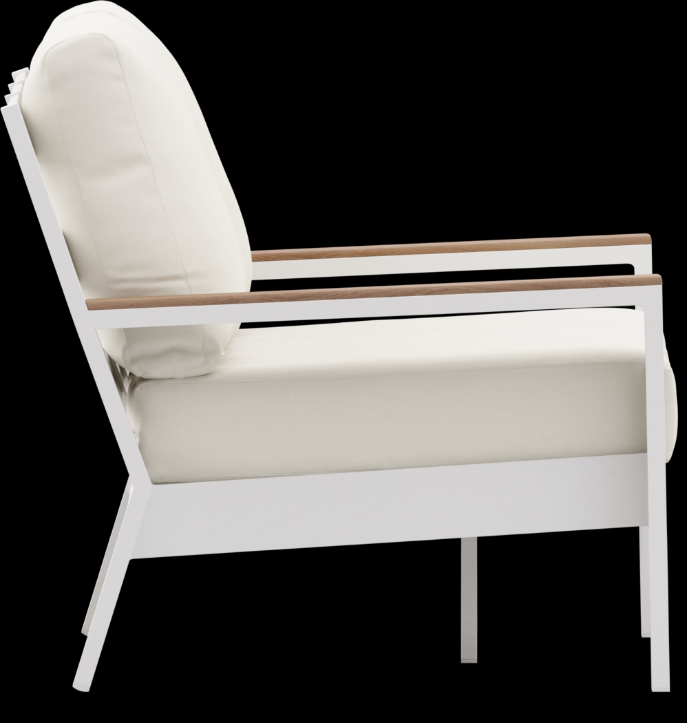 Solana White Outdoor Sofa with Natural Cushions - Thumbnail - Image 4