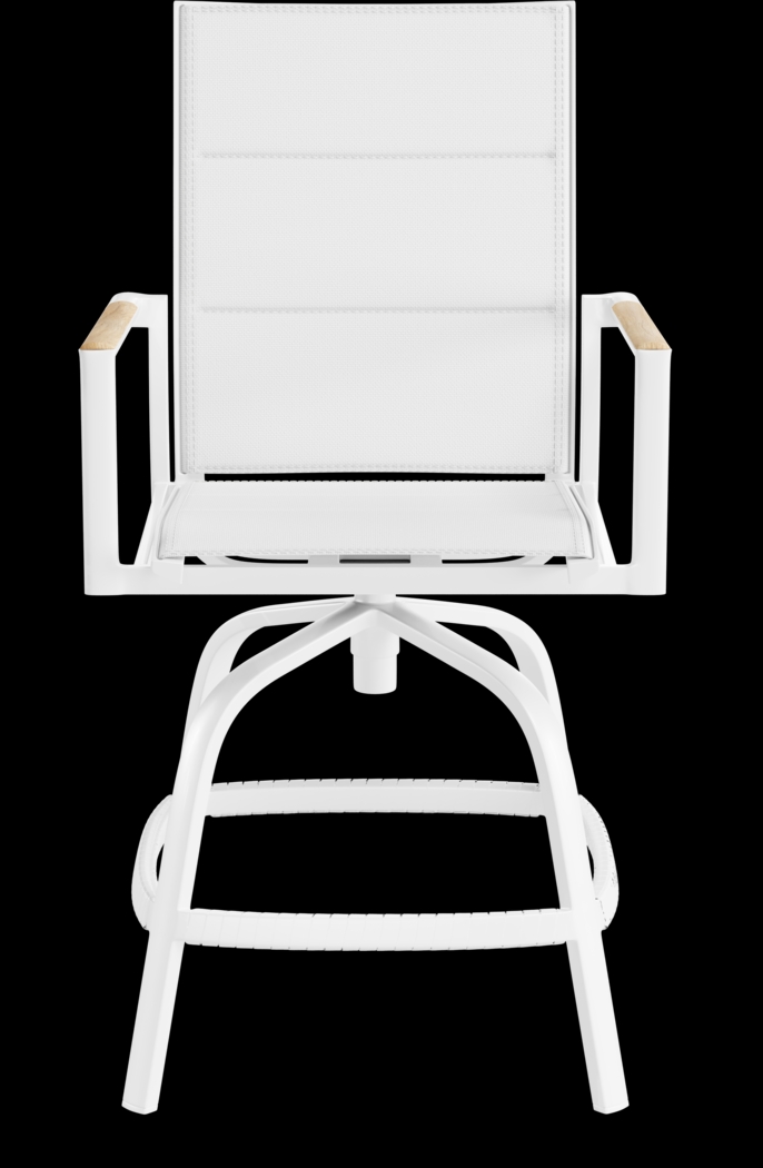 Solana White Outdoor Swivel Balcony Stool - Thumbnail - Image 3