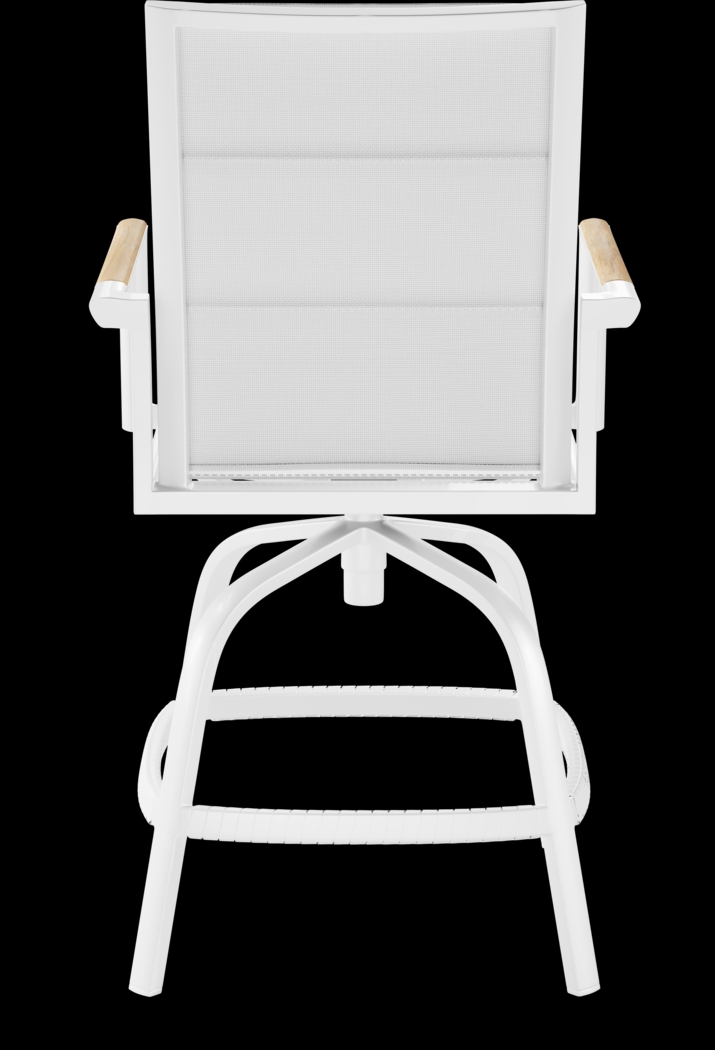 Solana White Outdoor Swivel Balcony Stool - Thumbnail - Image 4