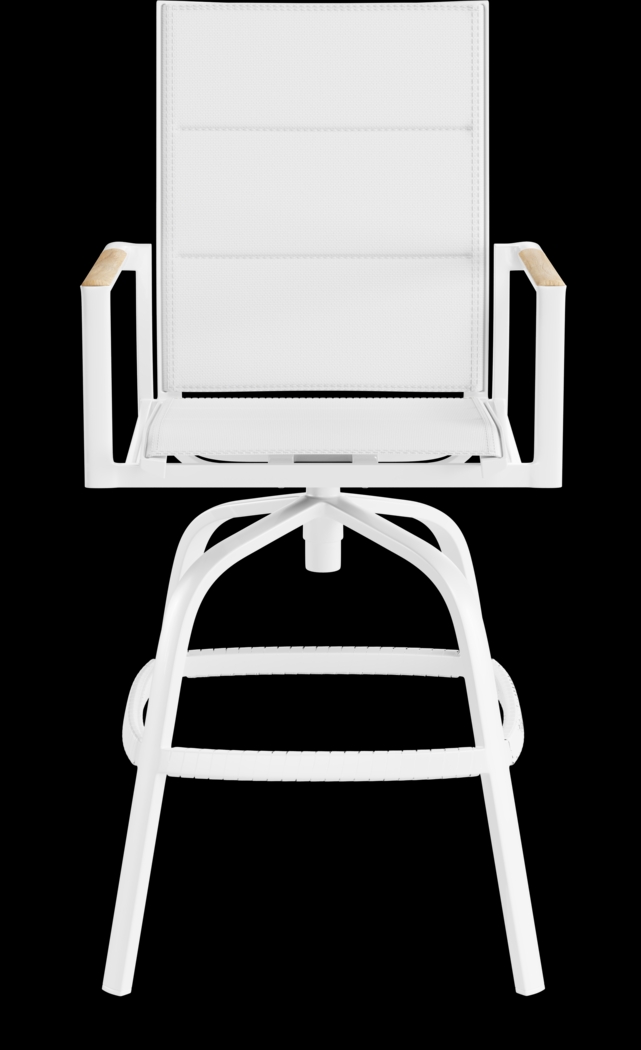 Solana White Outdoor Swivel Barstool - Thumbnail - Image 2