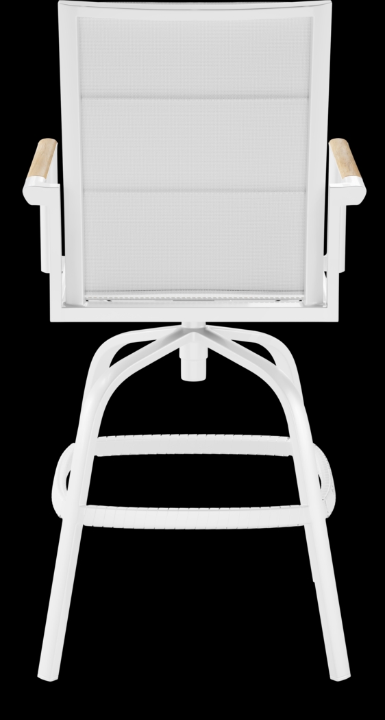 Solana White Outdoor Swivel Barstool - Thumbnail - Image 3