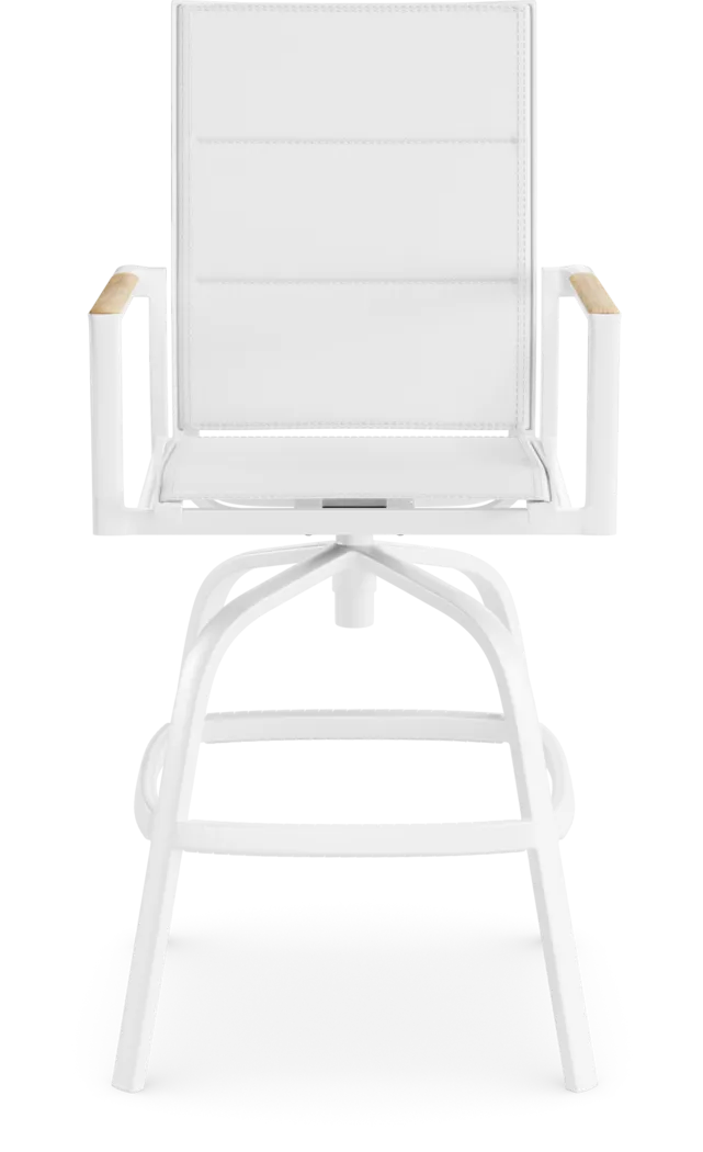 Solana White Outdoor Swivel Barstool - Thumbnail - Image 2