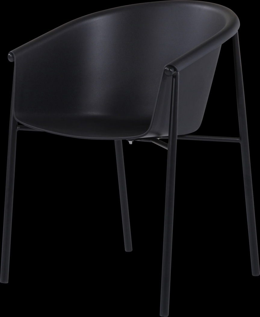 Soldau Black Outdoor Side Chair - Thumbnail - Image 3