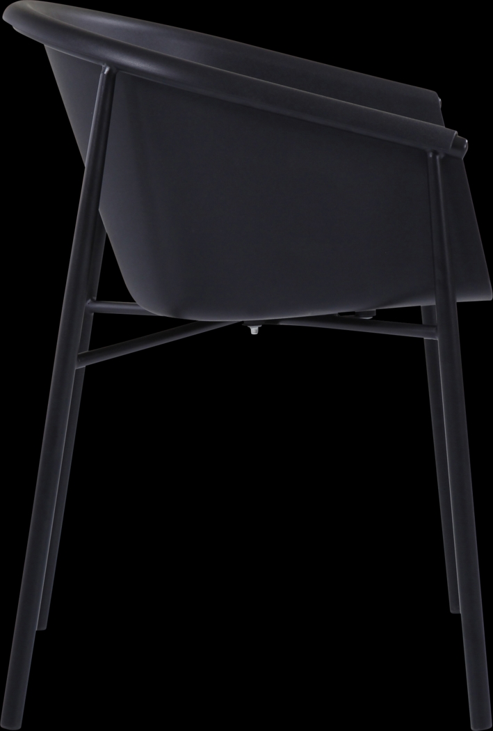 Soldau Black Outdoor Side Chair - Thumbnail - Image 4