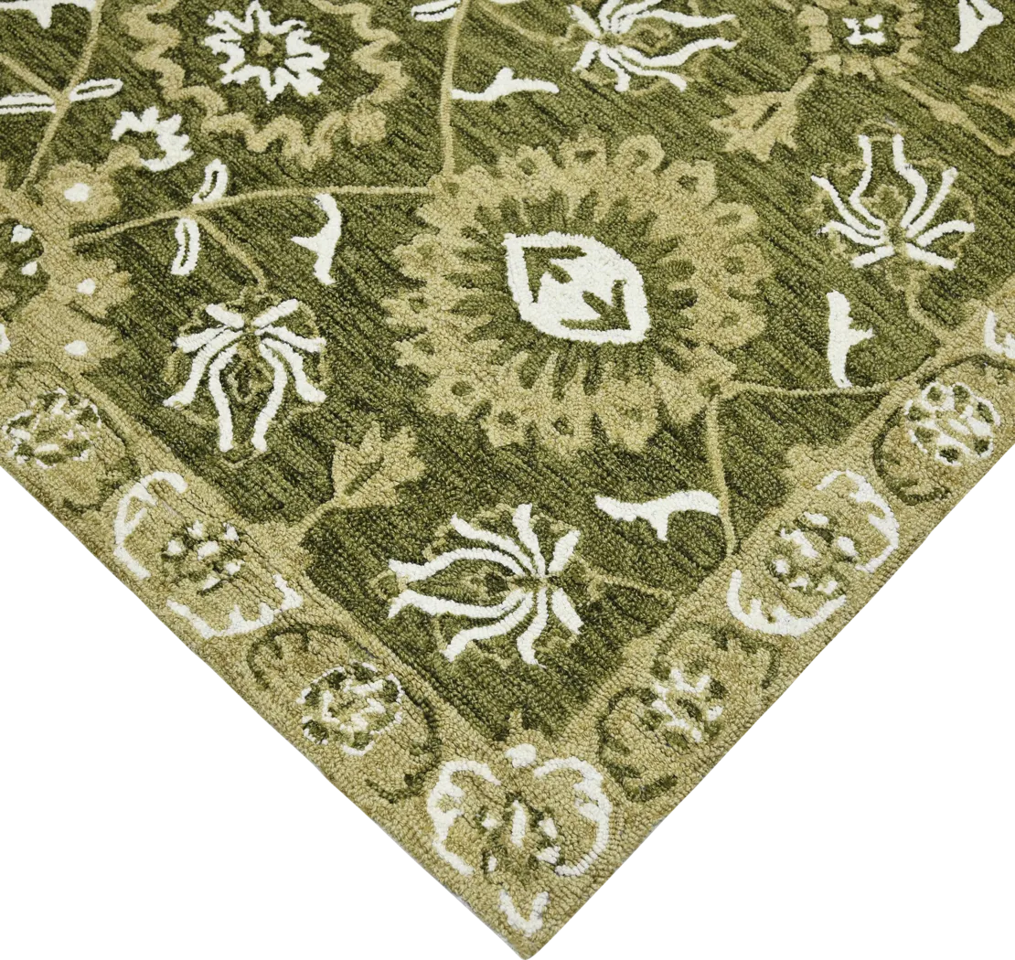 Soline Green 5' x 8' Rug - Thumbnail - Image 3