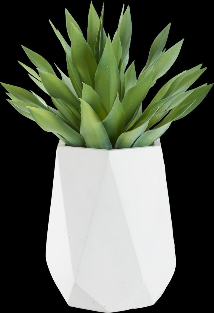 Soloma Green 31 in. Artificial Desert Succulent in White Planter - Thumbnail - Image 1