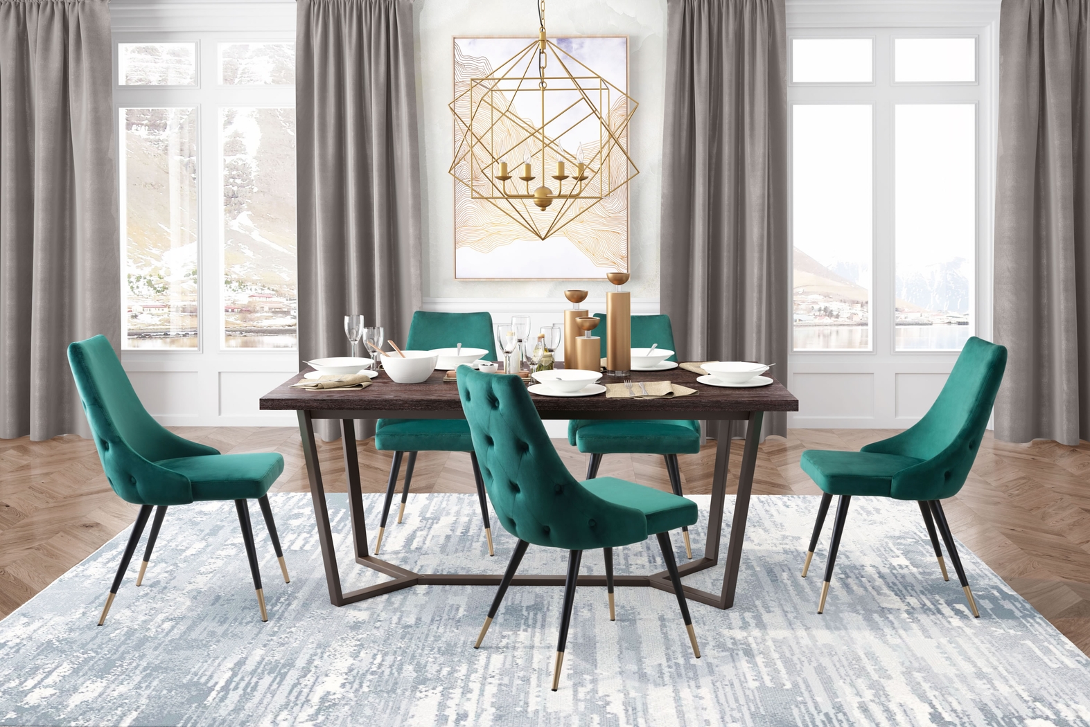 Solveig Green Side Chair, Set of 2 - Thumbnail - Image 5