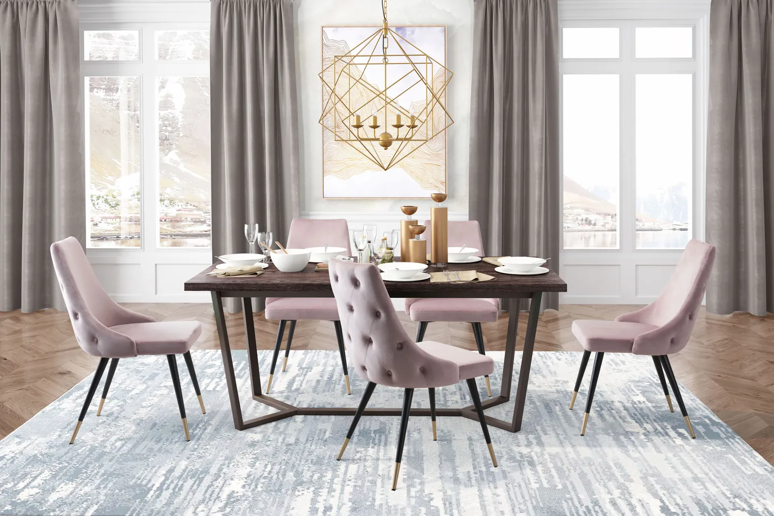 Solveig Pink Side Chair, Set of 2 - Thumbnail - Image 5