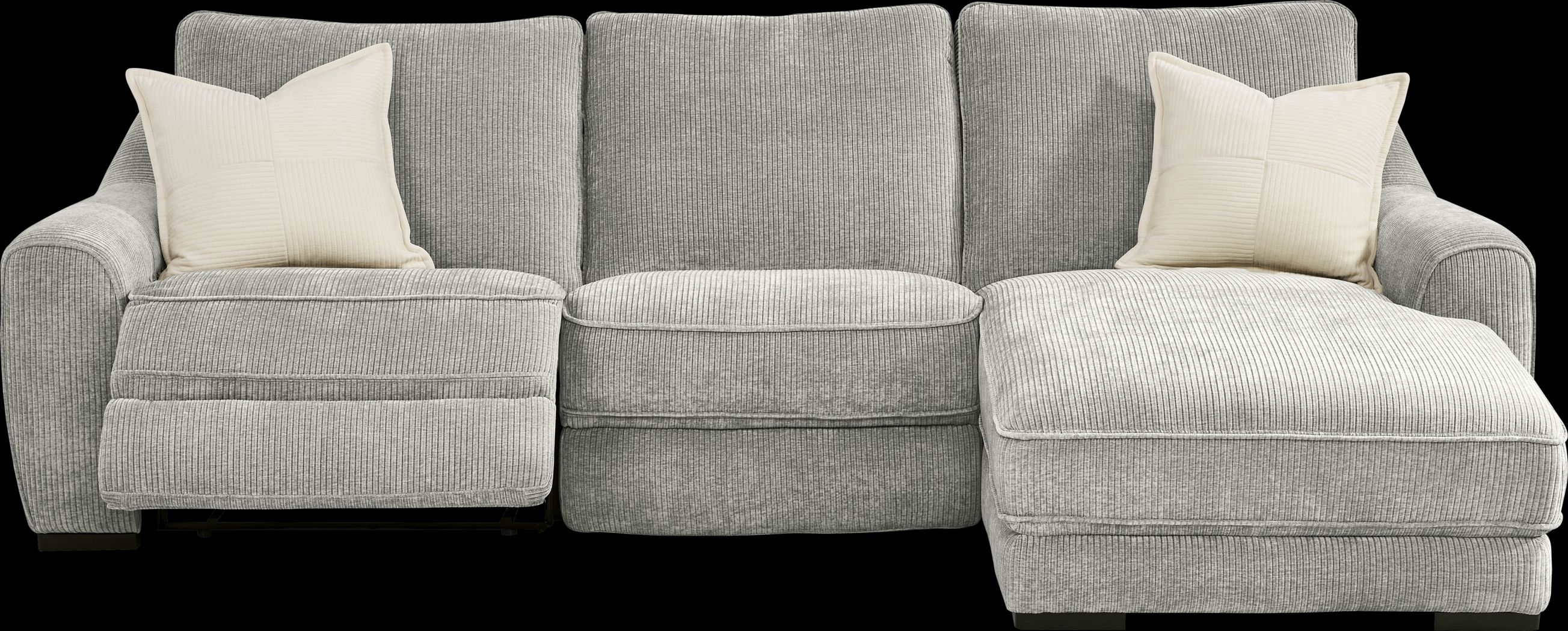 Somerset Gray 3 Pc Dual Power Reclining Sectional - Thumbnail - Image 1